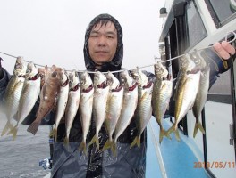 串刺しで名人級釣果獲得ですね