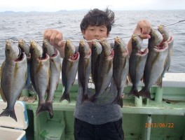 串刺しで御礼　釣果はもっとたくさん釣りましたね