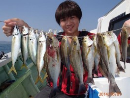 串刺しで大漁