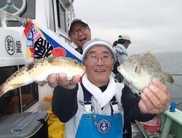 共にビッグサイズ　ヒガン＆カワハギ