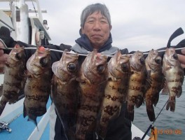 ビッグサイズの春告魚でくし刺し御礼だ