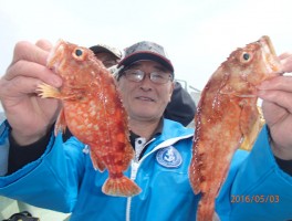 海上穏やかにカサゴつりです