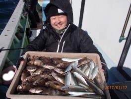 どや顔ですね　釣果大漁だ